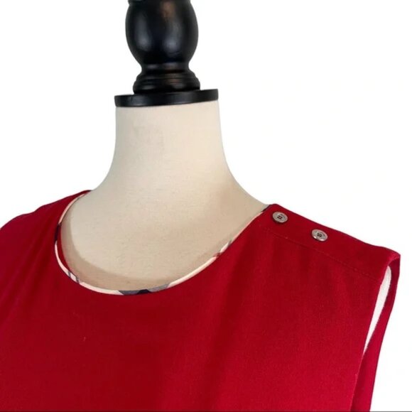 Barbour Leathen Dress Red Summer Tartan Print, New w/ Tags, Size 14 (US) - Picture 3 of 14